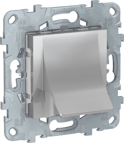 Вывод кабеля без рамки Schneider Electric Unica New алюминий фото Вывод кабеля без рамки Schneider Electric Unica New алюминий картинка